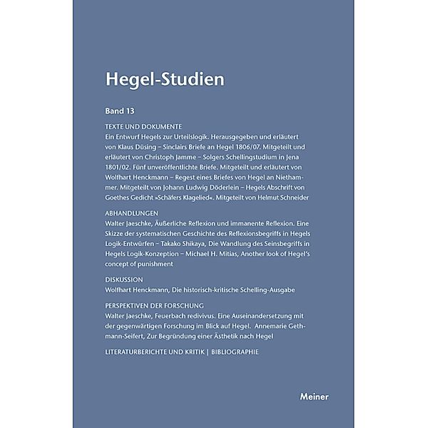 Hegel-Studien Band 13 / Hegel-Studien Bd.13