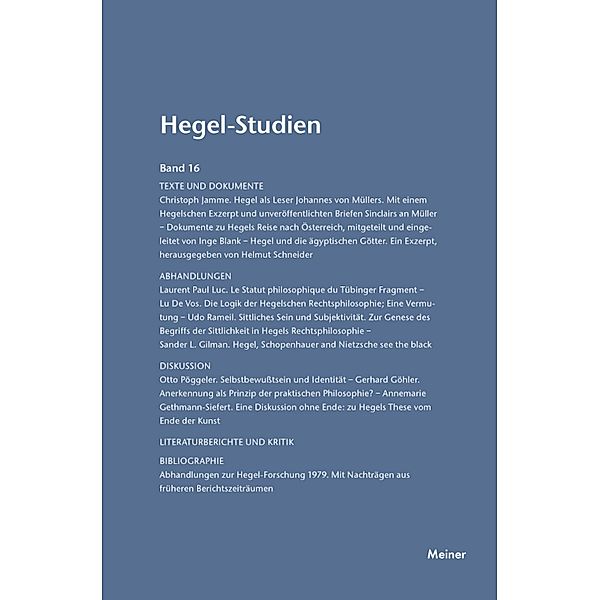 Hegel-Studien Band 16 / Hegel-Studien Bd.16