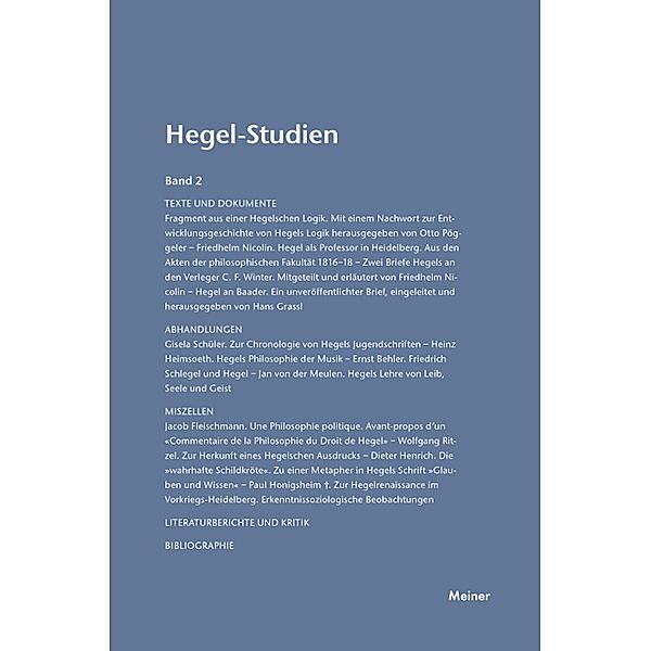 Hegel-Studien Band 2 / Hegel-Studien Bd.2