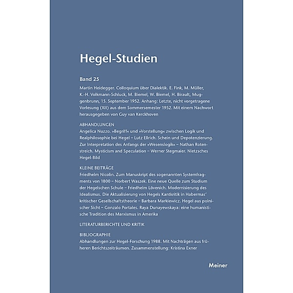 Hegel-Studien Band 25 / Hegel-Studien Bd.25