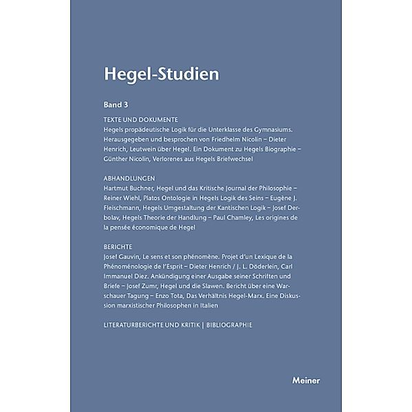 Hegel-Studien Band 3 / Hegel-Studien Bd.3