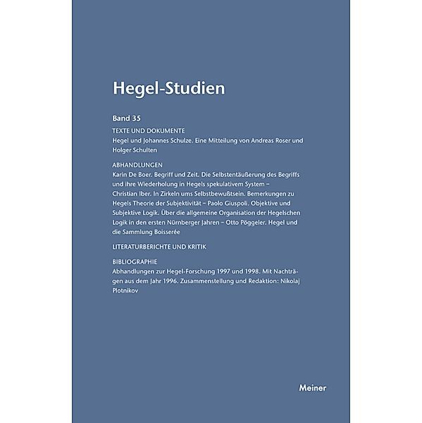 Hegel-Studien Band 35 / Hegel-Studien Bd.35