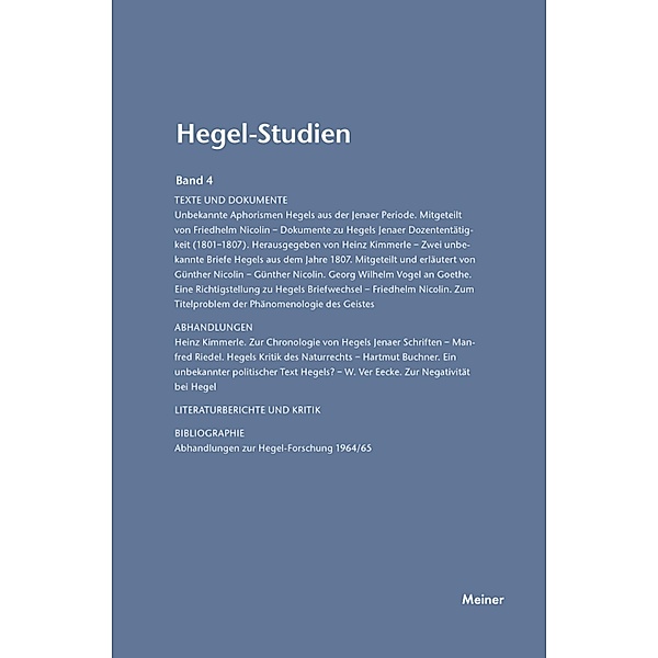 Hegel-Studien Band 4 / Hegel-Studien Bd.4