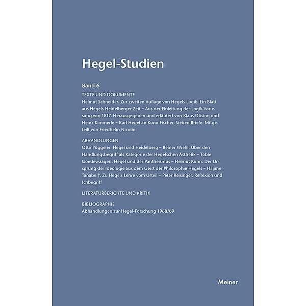 Hegel-Studien Band 6 / Hegel-Studien Bd.6
