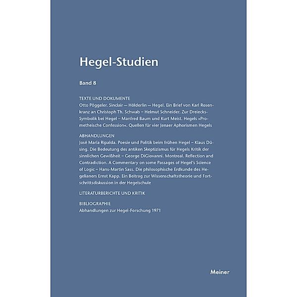 Hegel-Studien Band 8 / Hegel-Studien Bd.8