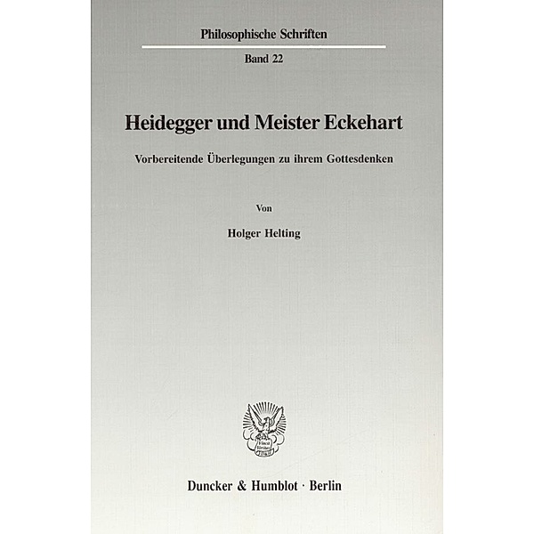 Heidegger und Meister Eckehart, Holger Helting