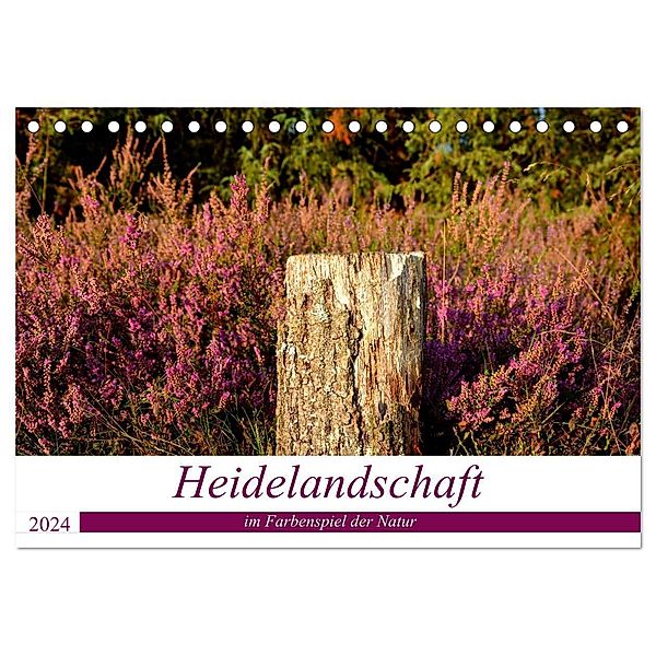 Heidelandschaft im Farbenspiel der Natur (Tischkalender 2024 DIN A5 quer), CALVENDO Monatskalender, Petra Giesecke