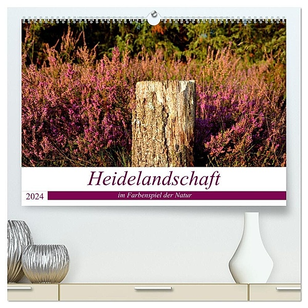 Heidelandschaft im Farbenspiel der Natur (hochwertiger Premium Wandkalender 2024 DIN A2 quer), Kunstdruck in Hochglanz, Petra Giesecke