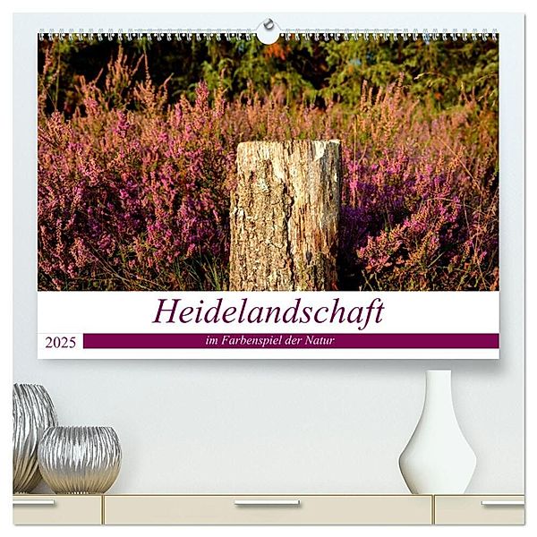 Heidelandschaft im Farbenspiel der Natur (hochwertiger Premium Wandkalender 2025 DIN A2 quer), Kunstdruck in Hochglanz, Calvendo, Petra Giesecke