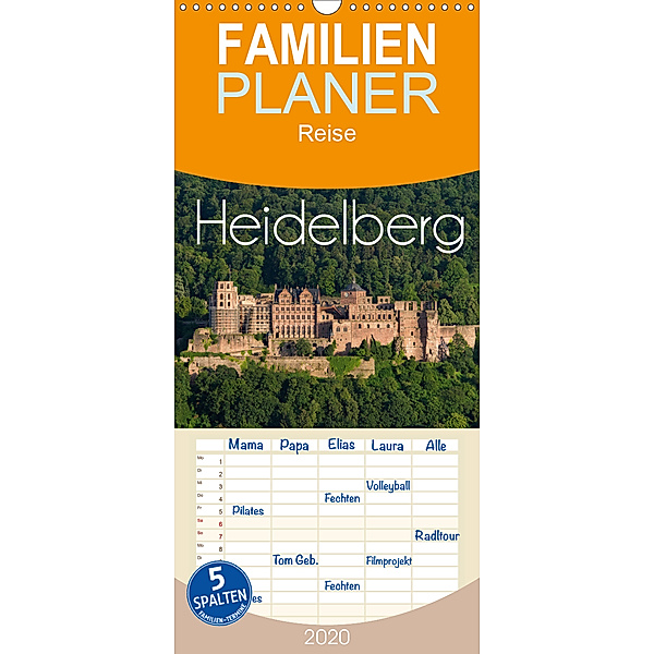 Heidelberg - Familienplaner hoch (Wandkalender 2020 , 21 cm x 45 cm, hoch), Jan Christopher Becke