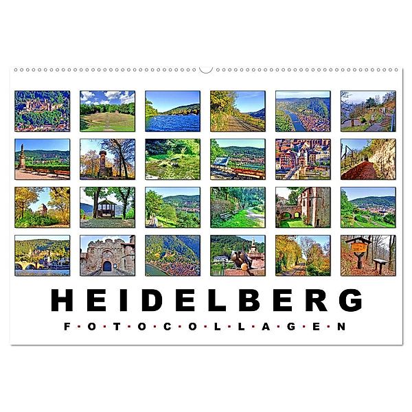 Heidelberg Fotocollagen (Wandkalender 2024 DIN A2 quer), CALVENDO Monatskalender, Claus Liepke