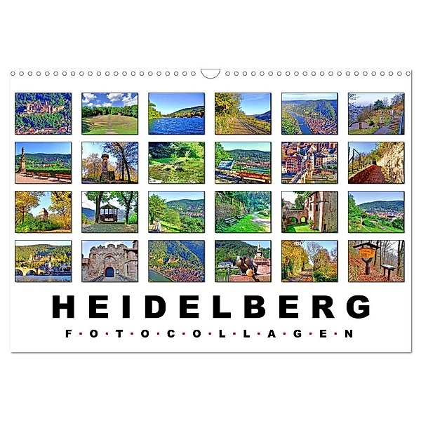 Heidelberg Fotocollagen (Wandkalender 2024 DIN A3 quer), CALVENDO Monatskalender, Claus Liepke