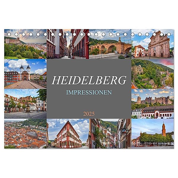 Heidelberg Impressionen (Tischkalender 2025 DIN A5 quer), CALVENDO Monatskalender, Calvendo, Dirk Meutzner