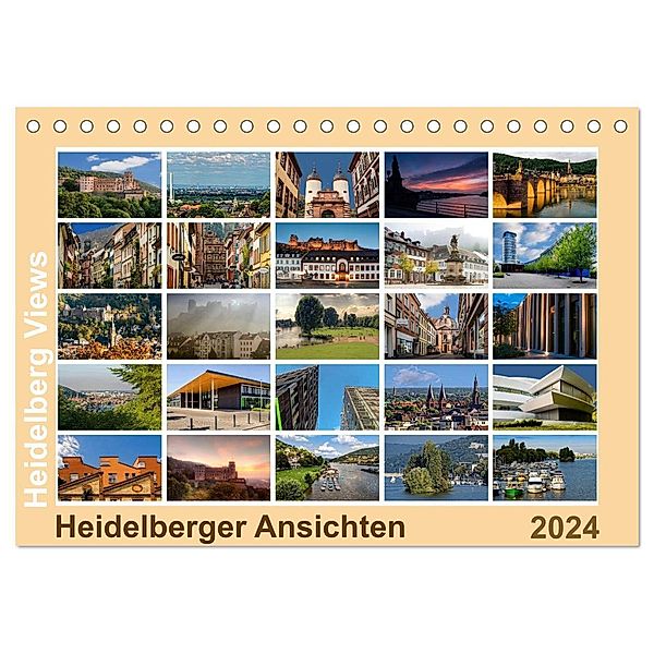 Heidelberg Views - Heidelberger Ansichten (Tischkalender 2024 DIN A5 quer), CALVENDO Monatskalender, Thomas Seethaler Fotografie