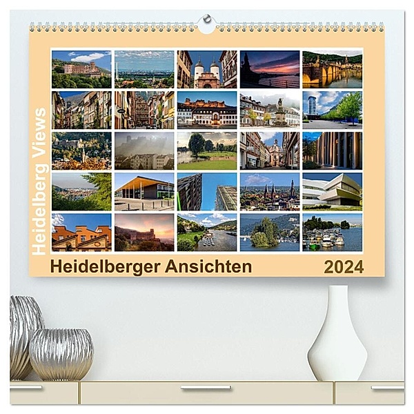 Heidelberg Views - Heidelberger Ansichten (hochwertiger Premium Wandkalender 2024 DIN A2 quer), Kunstdruck in Hochglanz, Thomas Seethaler Fotografie