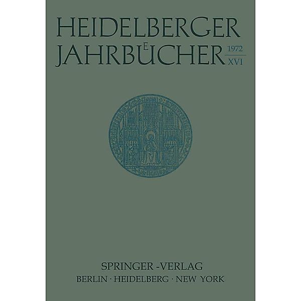 Heidelberger Jahrbücher / Heidelberger Jahrbücher Bd.16, H. Schipperges, Kenneth A. Loparo