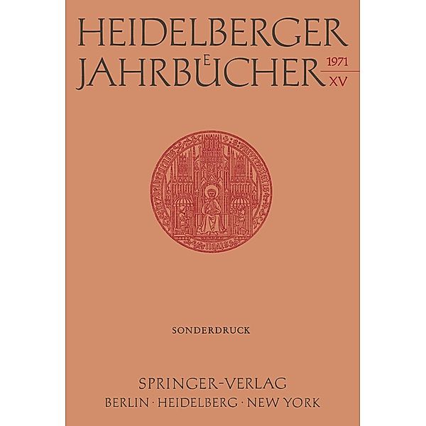 Heidelberger Jahrbücher / Heidelberger Jahrbücher Bd.15, H. Schipperges