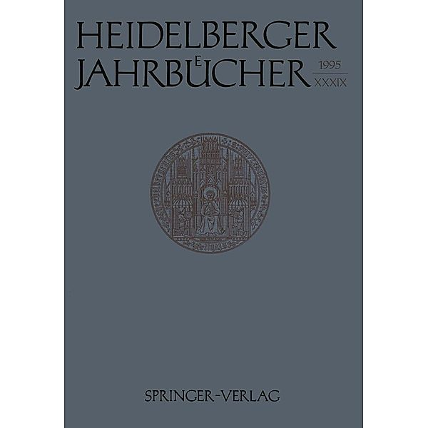 Heidelberger Jahrbücher / Heidelberger Jahrbücher Bd.39