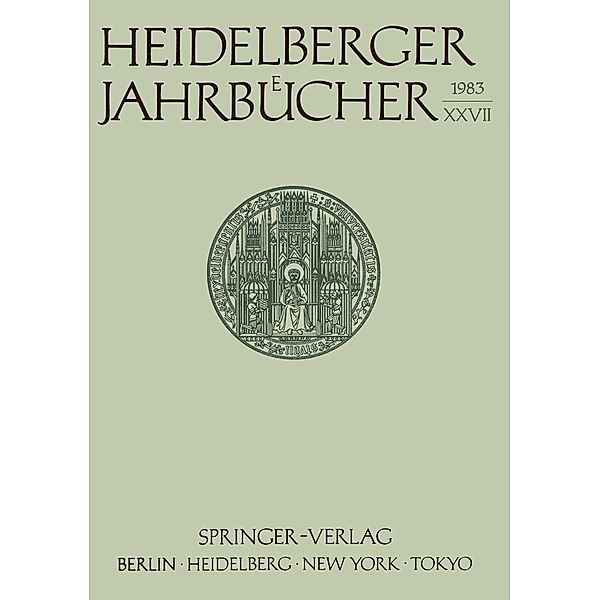 Heidelberger Jahrbücher / Heidelberger Jahrbücher Bd.27, Kenneth A. Loparo