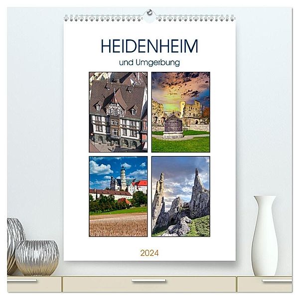 Heidenheim und Umgebung (hochwertiger Premium Wandkalender 2024 DIN A2 hoch), Kunstdruck in Hochglanz, Klaus-Peter Huschka