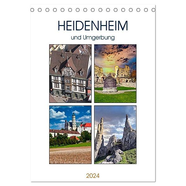Heidenheim und Umgebung (Tischkalender 2024 DIN A5 hoch), CALVENDO Monatskalender, Klaus-Peter Huschka