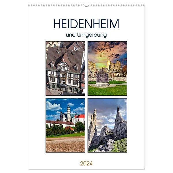 Heidenheim und Umgebung (Wandkalender 2024 DIN A2 hoch), CALVENDO Monatskalender, Klaus-Peter Huschka