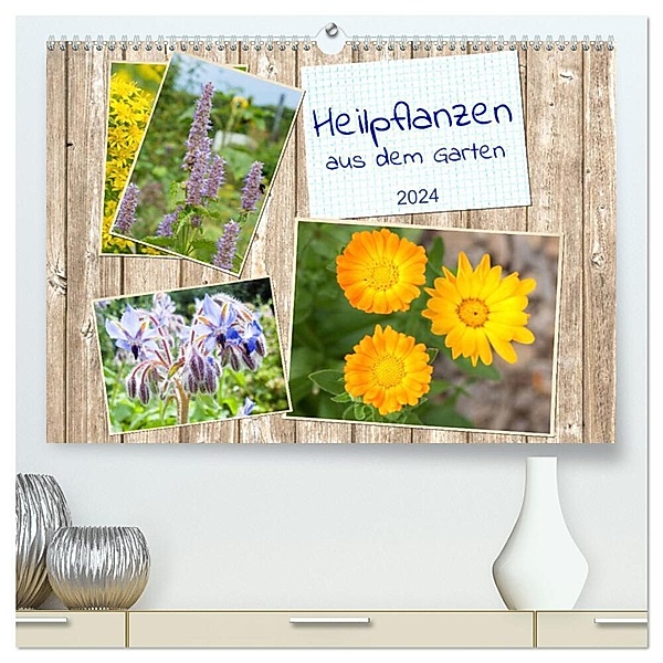 Heilpflanzen aus dem Garten (hochwertiger Premium Wandkalender 2024 DIN A2 quer), Kunstdruck in Hochglanz, Kerstin Waurick
