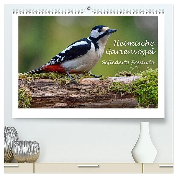 Heimische Gartenvögel - Gefiederte Freunde (hochwertiger Premium Wandkalender 2024 DIN A2 quer), Kunstdruck in Hochglanz, Dieter Wilczek