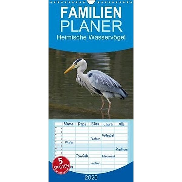 Heimische Wasservögel - Familienplaner hoch (Wandkalender 2020 , 21 cm x 45 cm, hoch)