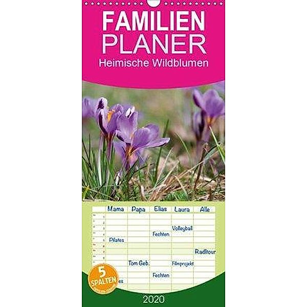 Heimische Wildblumen - Familienplaner hoch (Wandkalender 2020 , 21 cm x 45 cm, hoch)