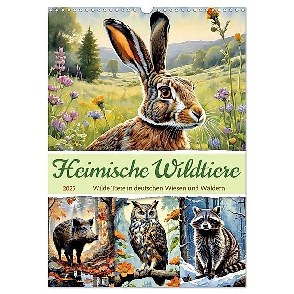 Heimische Wildtiere 2025 (Wandkalender 2025 DIN A3 hoch), CALVENDO Monatskalender, Calvendo, Steffani Lehmann