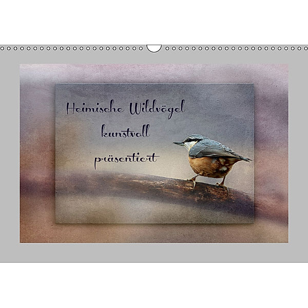 Heimische Wildvögel kunstvoll präsentiert (Wandkalender 2019 DIN A3 quer), Heike Hultsch