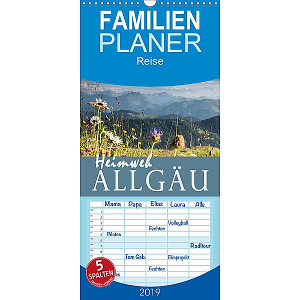 Heimweh Allgäu 2019 - Familienplaner hoch (Wandkalender 2019 , 21 cm x 45 cm, hoch), Juliane Wandel