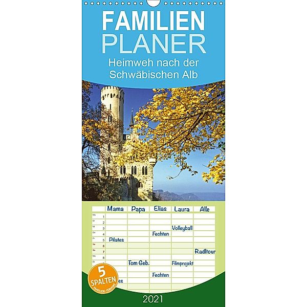 Heimweh nach der Schwäbischen Alb - Familienplaner hoch (Wandkalender 2021 , 21 cm x 45 cm, hoch), Calvendo