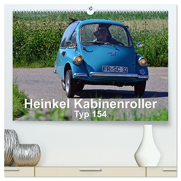 Heinkel Kabinenroller Typ 154 (hochwertiger Premium Wandkalender 2024 DIN A2 quer), Kunstdruck in Hochglanz, Ingo Laue