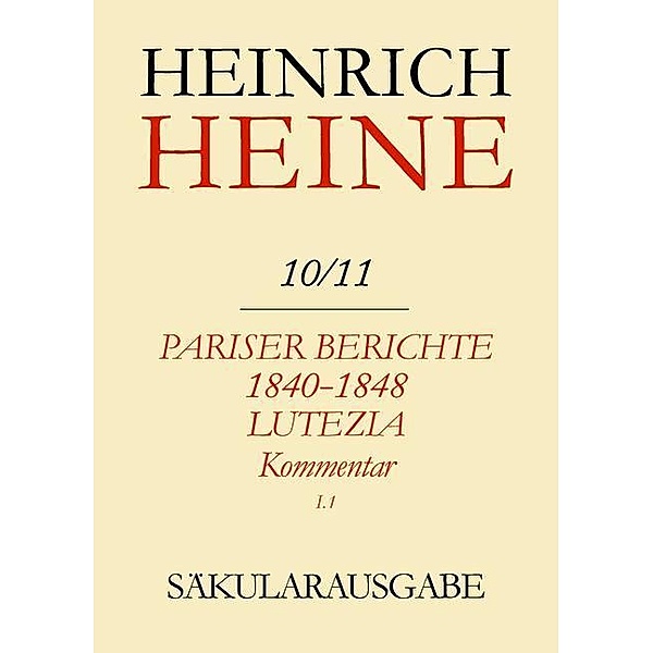 Heinrich Heine Säkularausgabe BAND 10/11 K1