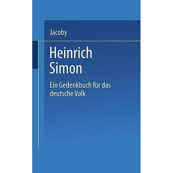 Heinrich Simon, Johann Jacoby
