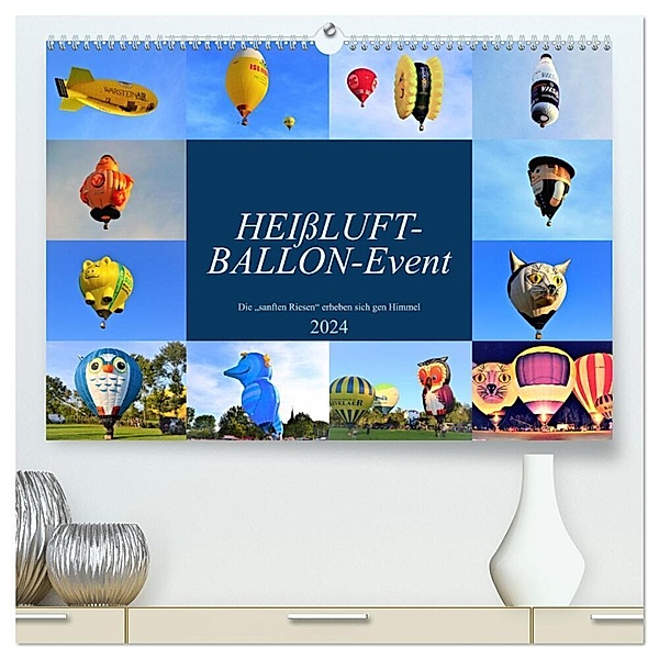 HEIssLUFT-BALLON-Event (hochwertiger Premium Wandkalender 2024 DIN A2 quer), Kunstdruck in Hochglanz, Günther Klünder