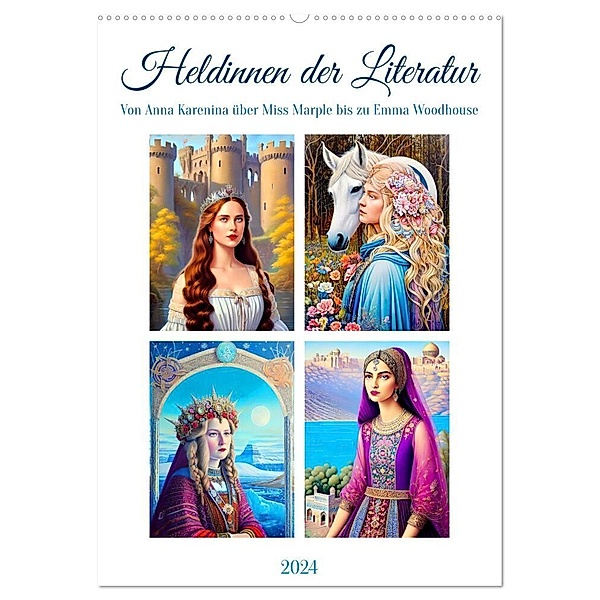 Heldinnen der Literatur (Wandkalender 2024 DIN A2 hoch), CALVENDO Monatskalender, Steffani Lehmann