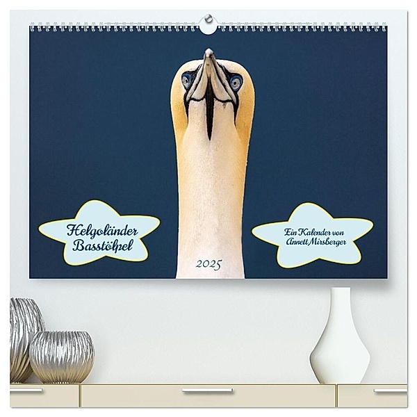 Helgoländer Basstölpel 2025 (hochwertiger Premium Wandkalender 2025 DIN A2 quer), Kunstdruck in Hochglanz, Calvendo, Annett Mirsberger