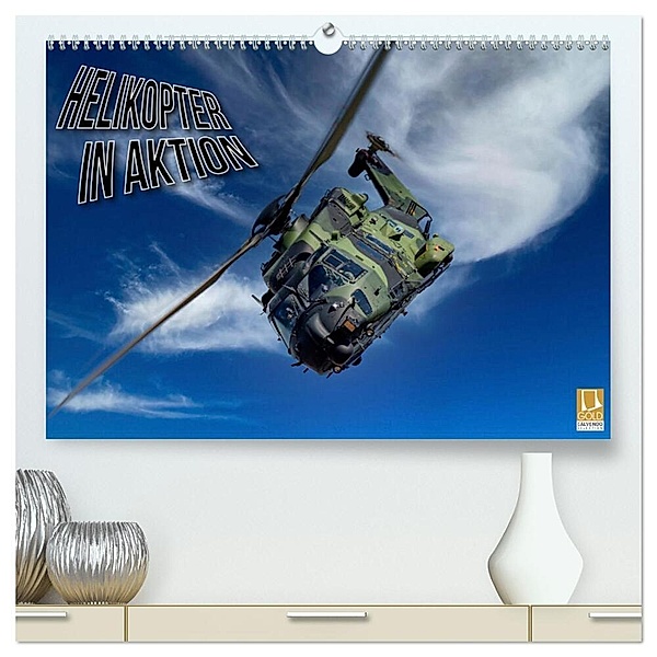 Helikopter in Aktion (hochwertiger Premium Wandkalender 2024 DIN A2 quer), Kunstdruck in Hochglanz, Björn Engelke