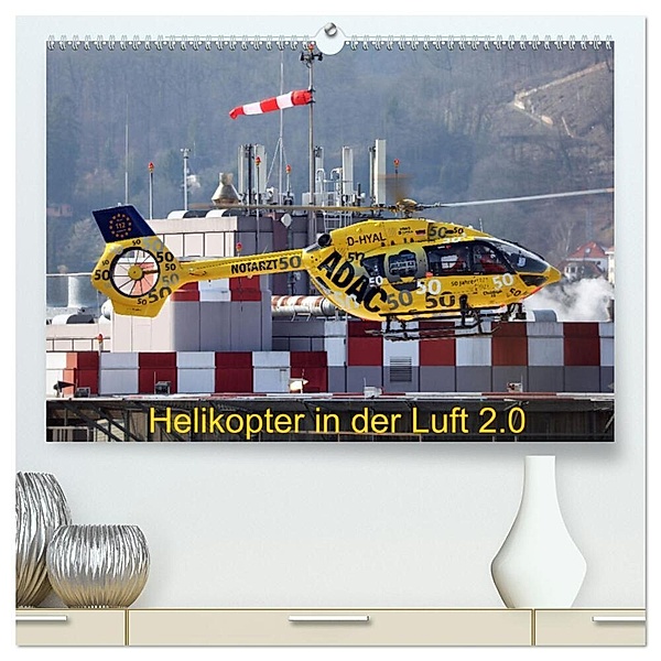 Helikopter in der Luft 2.0 (hochwertiger Premium Wandkalender 2024 DIN A2 quer), Kunstdruck in Hochglanz, Matthias Hansen