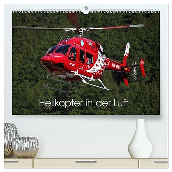 Helikopter in der Luft (hochwertiger Premium Wandkalender 2024 DIN A2 quer), Kunstdruck in Hochglanz, Matthias Hansen