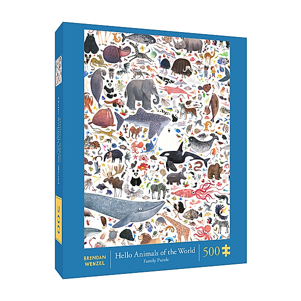 Hello Animals of the World 500-Piece Family Puzzle, Chronicle Books