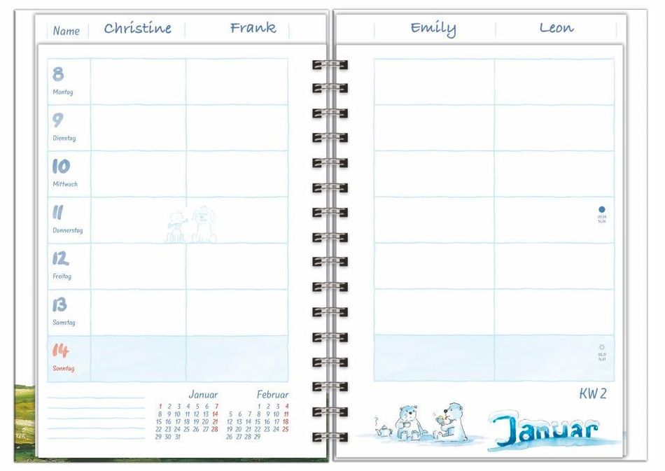Helme Heine Familienplaner-Buch A6 2024 - Kalender bestellen
