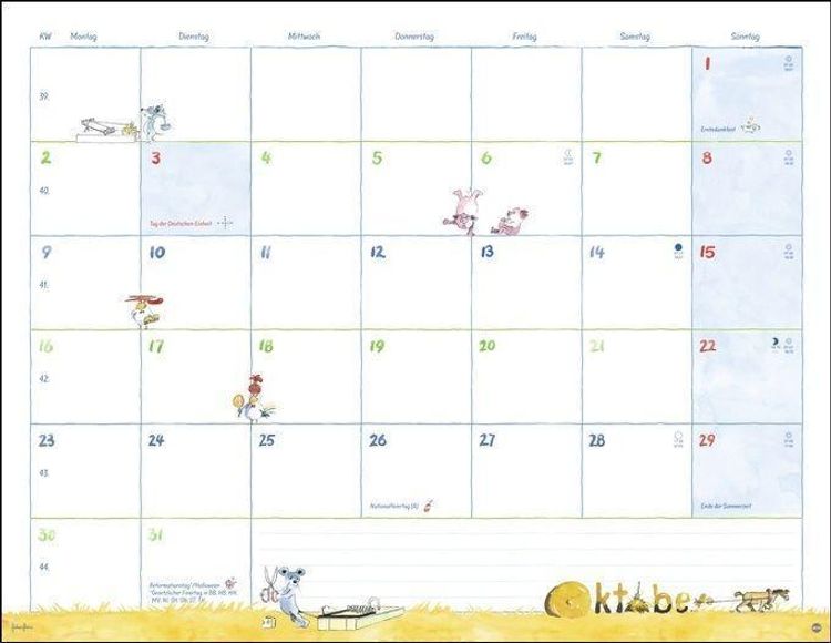 Helme Heine Monatsplaner 2023. Liebevoll illustrierter Wandkalender mit Helme  Heine und seinen Freunden. Termin-Kalender - Kalender bestellen