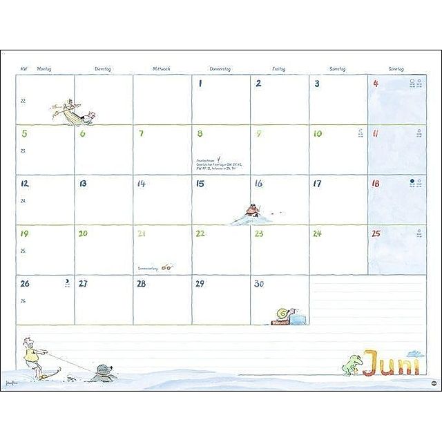 Helme Heine Monatsplaner 2023. Liebevoll illustrierter Wandkalender mit Helme  Heine und seinen Freunden. Termin-Kalender - Kalender bestellen