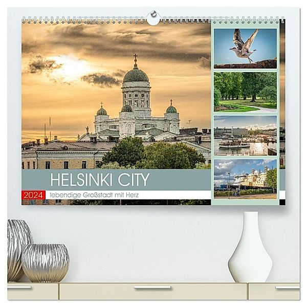 HELSINKI CITY (hochwertiger Premium Wandkalender 2024 DIN A2 quer), Kunstdruck in Hochglanz, Dieter Gödecke