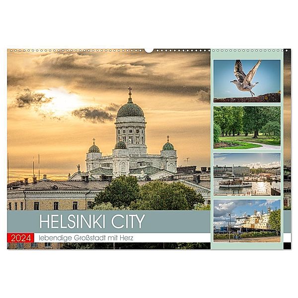 HELSINKI CITY (Wandkalender 2024 DIN A2 quer), CALVENDO Monatskalender, Dieter Gödecke