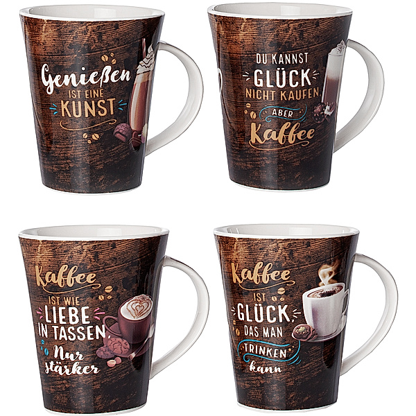 Henkelbecher Kaffee 4er-Set